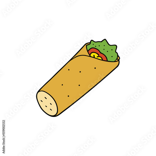 Vegetarian wrap roll with chipotle mayonnaise topping