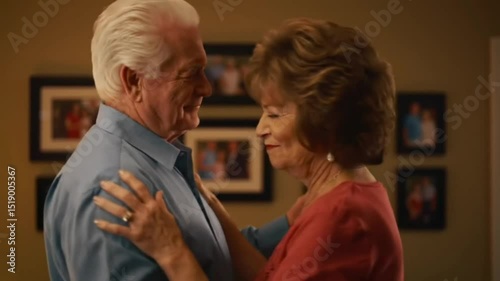 Elderly Couple Dancing at Home
