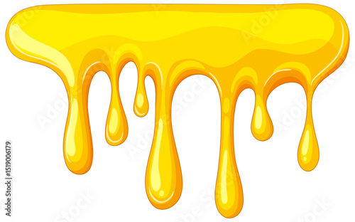 Golden Honey Dripping Illustration