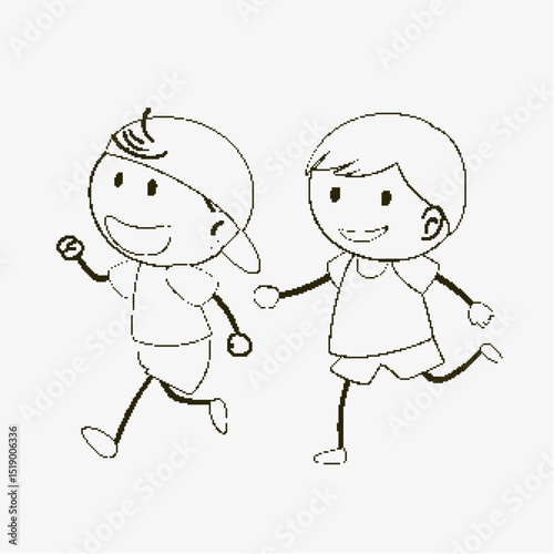 Joyful Kids Running Together