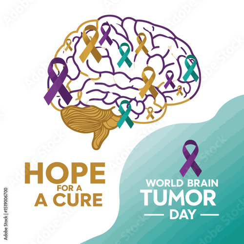 World brain tumor day Awareness Month background template illustration.