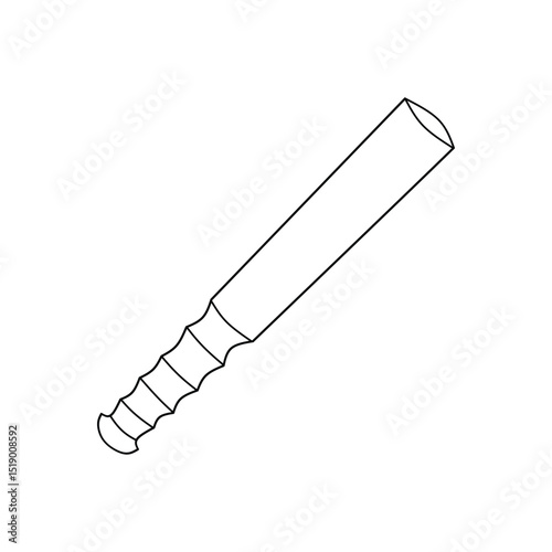 Minimalistic Outline Illustration of a Baseball Bat in Black and White