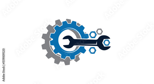 Intertwined Gears and Wrench for Maintenance