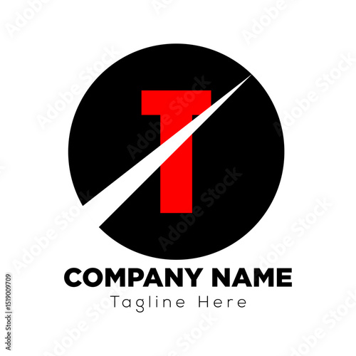 Abstract modern T logo design template