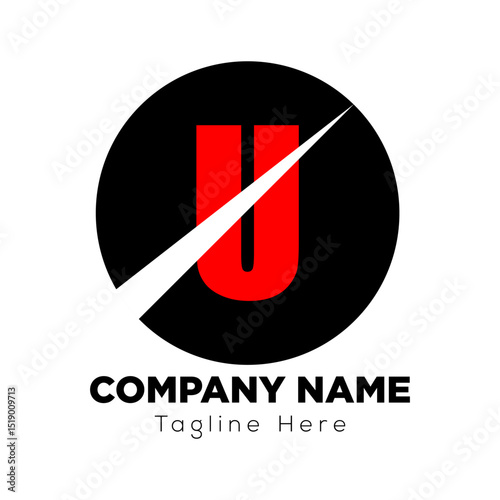 Abstract modern U logo design template