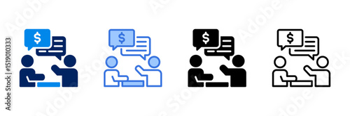 Negotiation  Icon Set Different Style Collection 