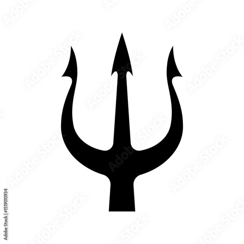 Illustration of trident. Neptune trident. Design element for logo, label, sign, emblem, poster. Vector illustration