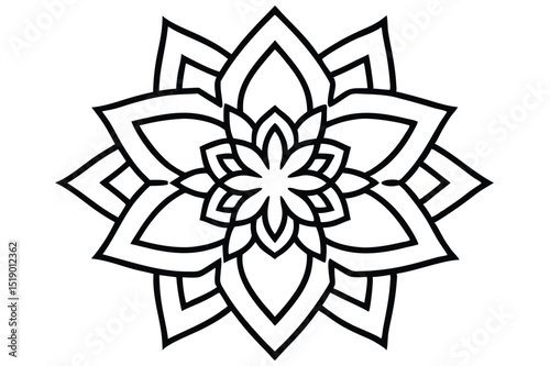 Luxurious golden mandala flower logo with arabic motifs