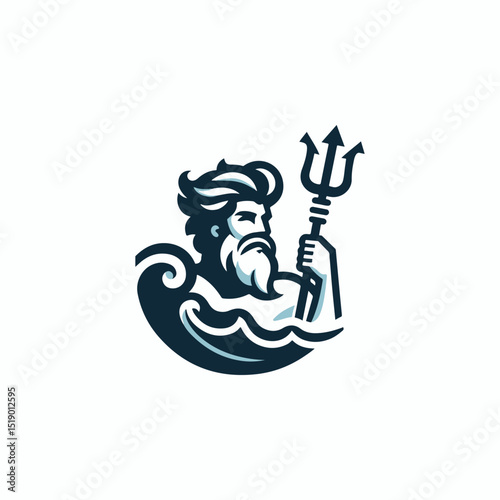 Poseidon god logo
