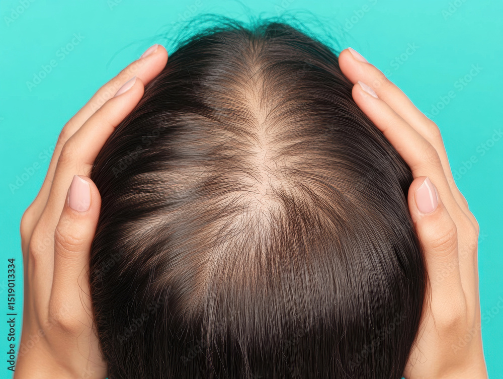 Fototapeta premium Hair thinning is a common issue affecting many individuals today