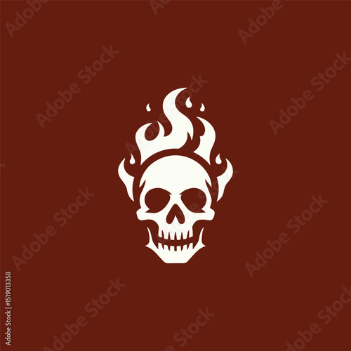 Skull burning logo