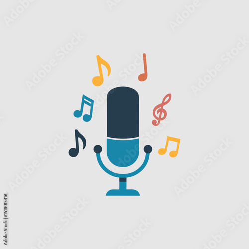 Microphone in realistic style capturing sound for recording or broadcasting