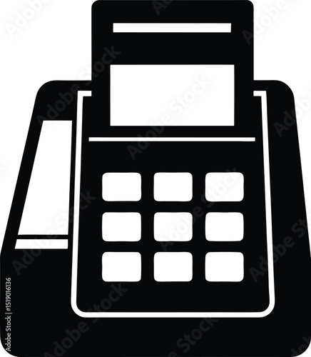 Black silhouette of a credit card machine 