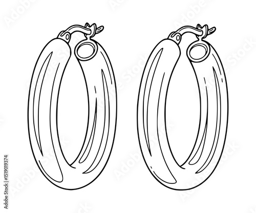 Earrings Line Art