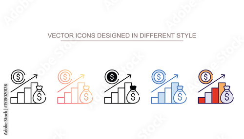 Revenue icon design with white background stock illustration