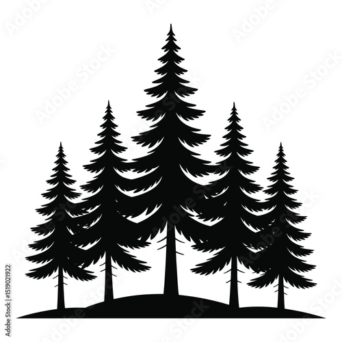 Set of christmas trees vector illustration

