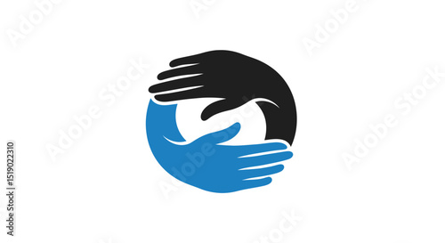 Interlocking Hands Forming a Circular Symbol of Unity