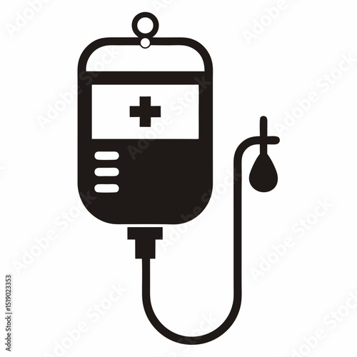 IV Bag vector icon on white background 