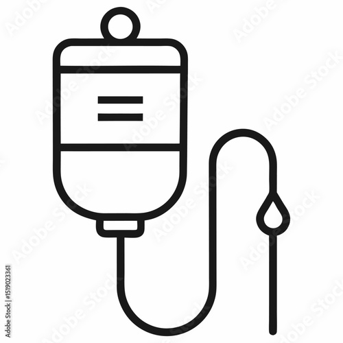 IV Bag vector icon on white background 