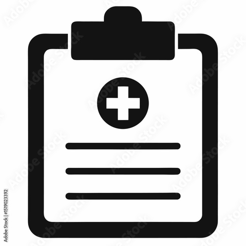 Medical Clipboard vector icon on white background 