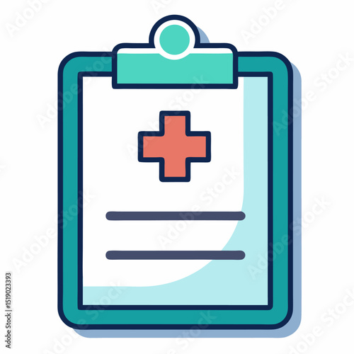 Medical Clipboard vector icon on white background 