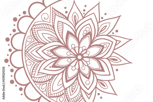 Rose gold mandala with delicate floral design