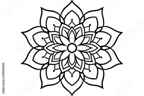 Golden luxury mandala flower logo design