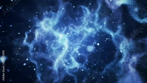 Drifting Through Space Nebula and Stars Slow Motion Cosmic Journey