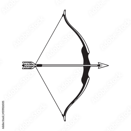 Bow And Arrow Icon Vector Symbol Design Illustration