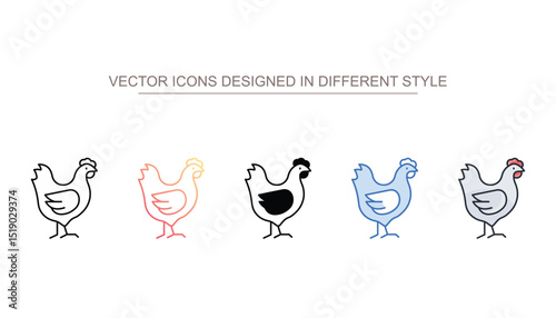Chicken icon design with white background stock illustration