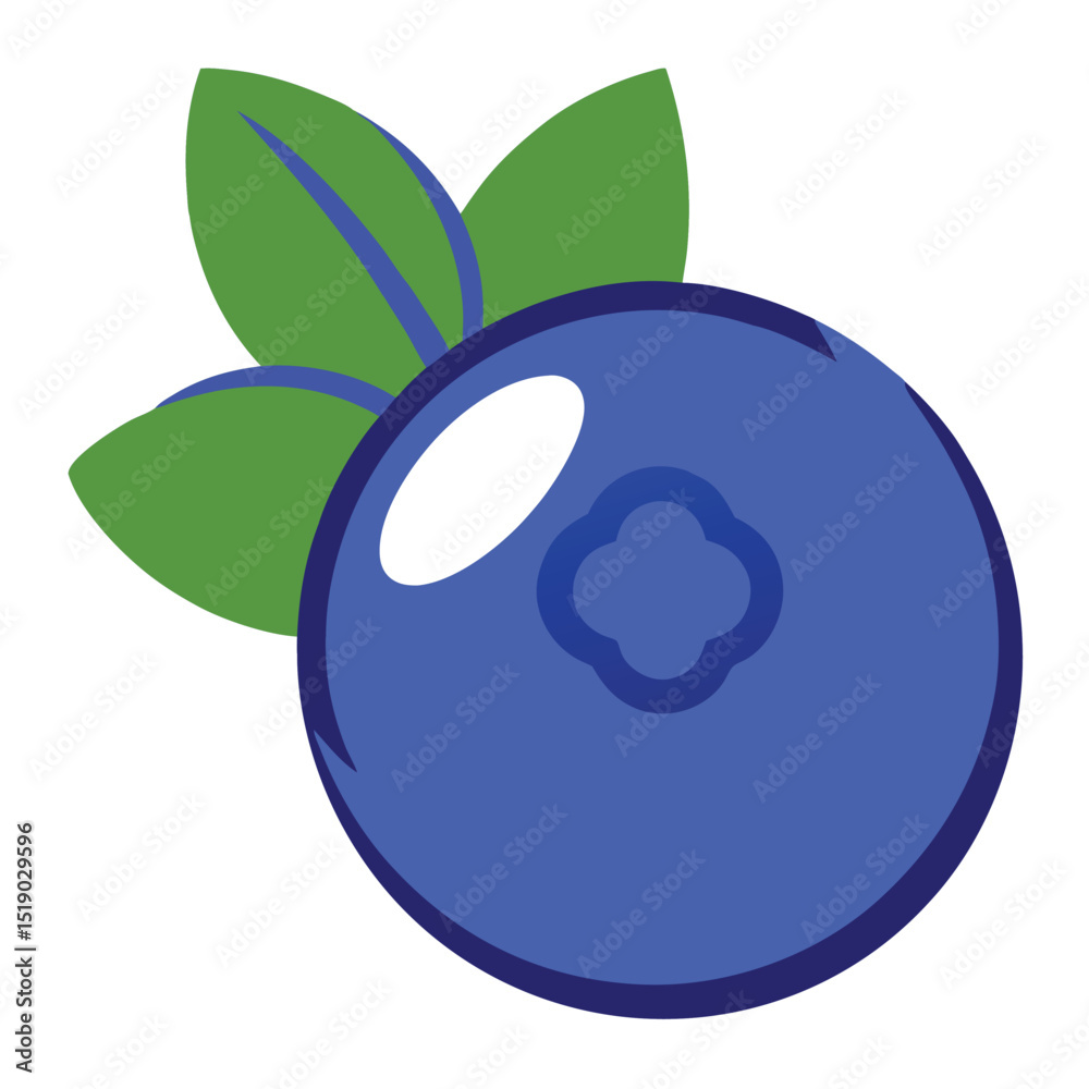 Obraz premium Single blueberry icon blue color isolated on white background