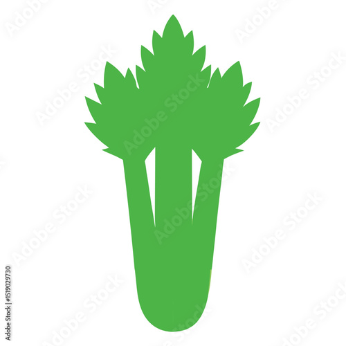 Green celery icon isolated on white background