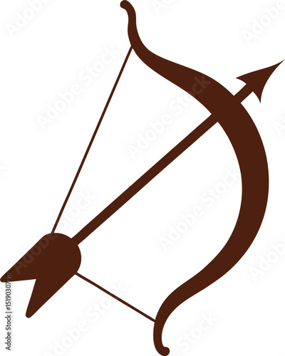 Abstract silhouette of a flèche (arrow) with a vecteur (vector) pointing forward, symbolizing progress in affaires (business) and precision in tir à l'arc (archery) through artful conception (design)