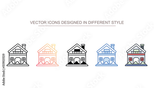 Cottage icon design with white background stock illustration