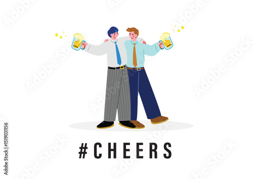 ビールを飲む会社員