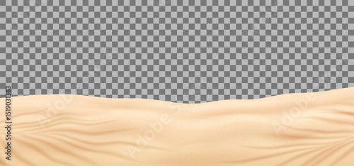 Seamless realistic sand texture with natural beige tones. Ideal for graphic design projects. Transparent background allows for easy integration in digital compositions.