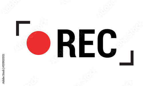 Rec icons. Of record buttons. Video recording Sign. Red and black symbol for the start of recording audio or video on camera. Logo for livestream on computer or radio. Web player technology. Vector.