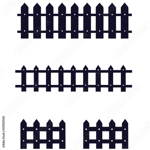Old photo film strip with a wooden fence border illustration