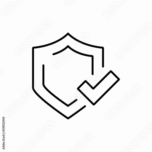 Approved security shield icon vector sign