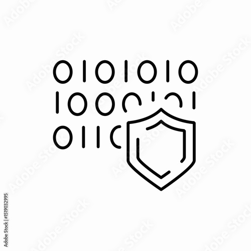 Digital data shield icon vector sign