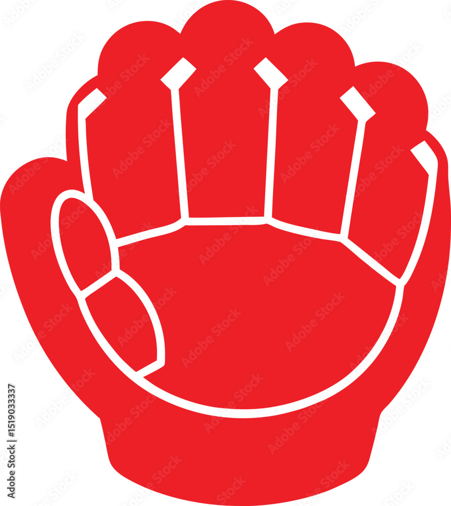 Flèche rouge 3-d, un symbole vecteur de concept d'affaires avec illustration de la main