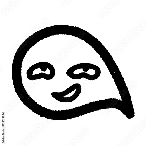 Sly smiling eyes ghost face character