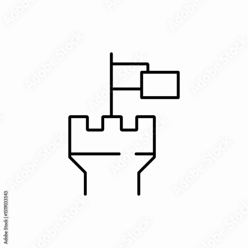 Castle fortress security icon vector sign