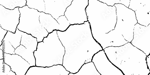 Abstract old wall grunge black and white concrete crack scratch in the pattern wall  grunge texture background.