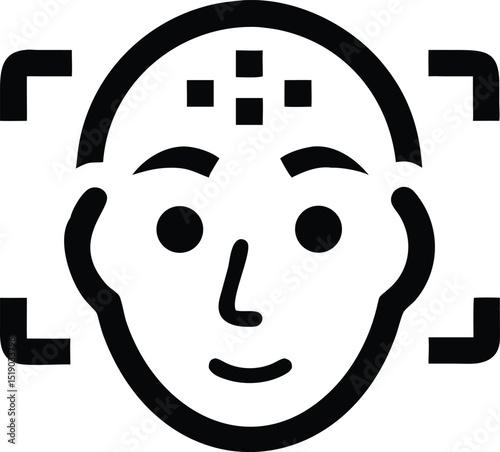 Abstract black silhouette design illustrating emotion recognition technology sensor