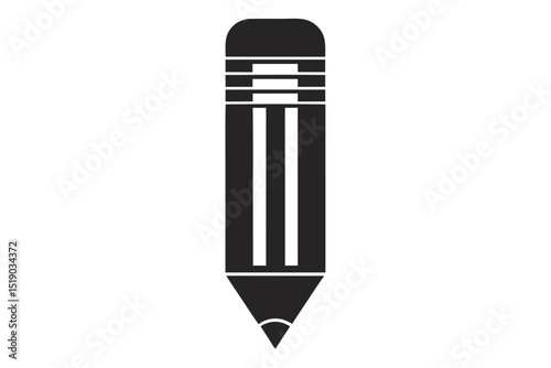 Simple Monochrome Pencil Icon for Education and Design Projects