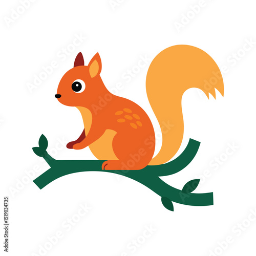 squirrel on a tree branch vector