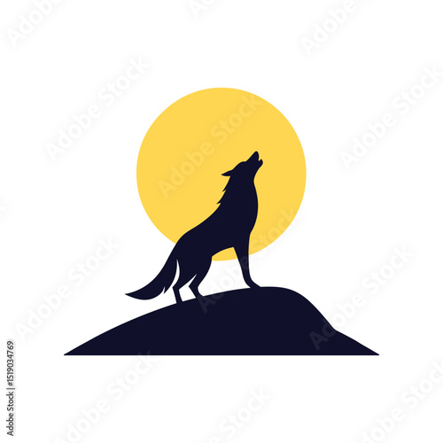 jackal howling at the moon vector