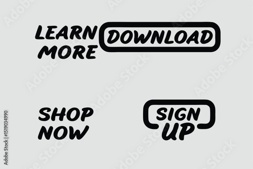Call to action buttons with transparency for website and digital design