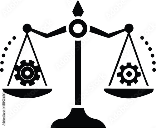 Silhouette of an ai bias mitigation scale illustrating fair machine learning processes